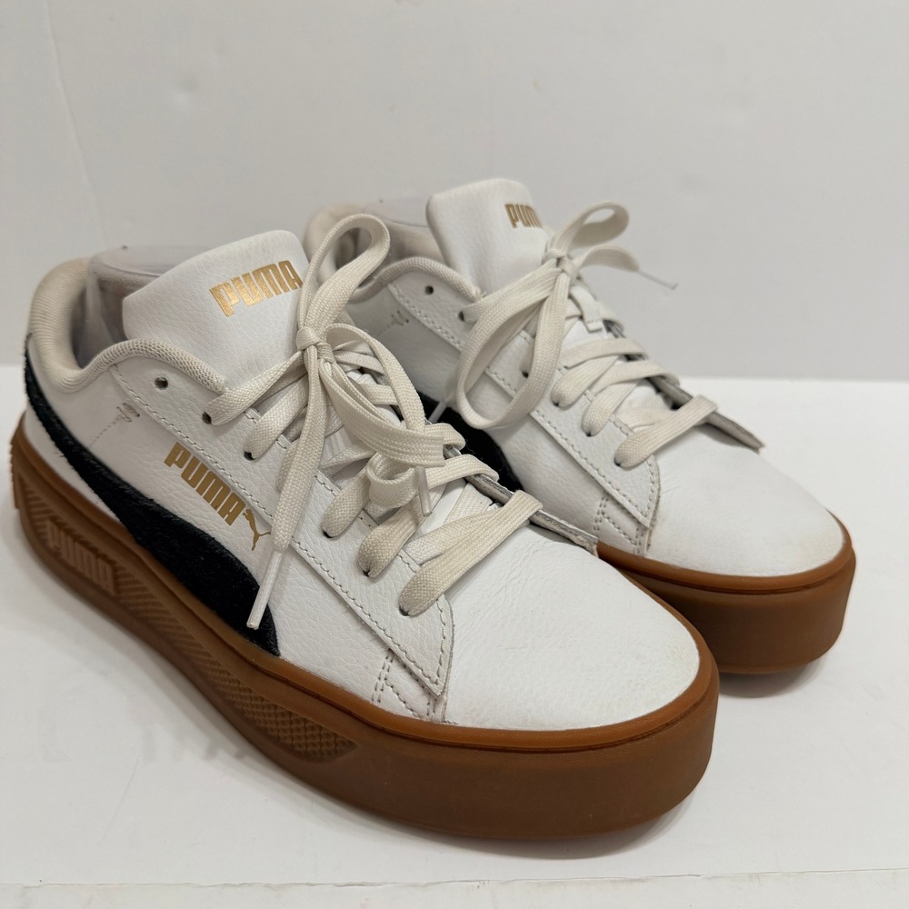 Puma Smash 3.0 L Platform Sneakers Womens Size 8.5 White Black Gum